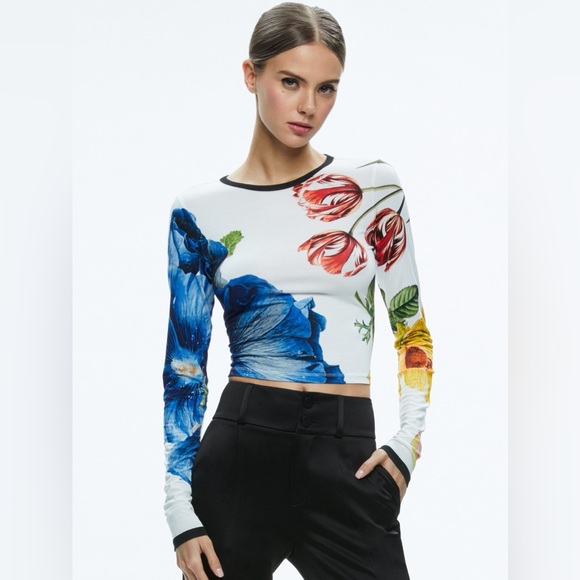 DELAINA LONG SLEEVE CROPPED TOP - Picture 5 of 9
